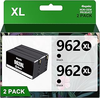 Black 962xl Ink for HP 962 Ink Cartridges Replacement for HP Ink 962 Work for HP 9010 Ink Cartridges 9020 9015 9018 Printers, 2 Pack