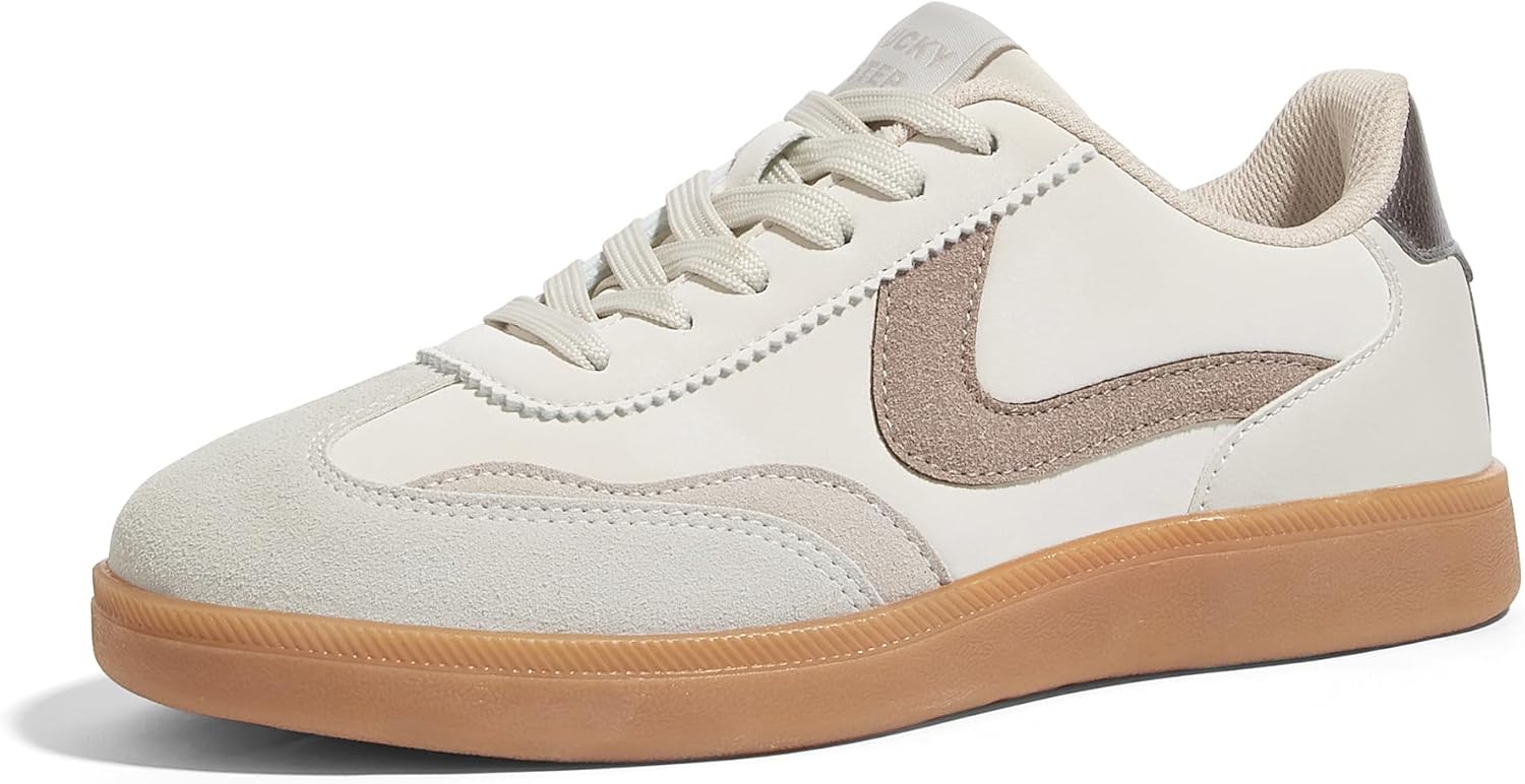 LUCKY STEP Women's Retro Fashion Sneakers Classic Casual Walking Shoes Non Slip Comfort Skate Shoes