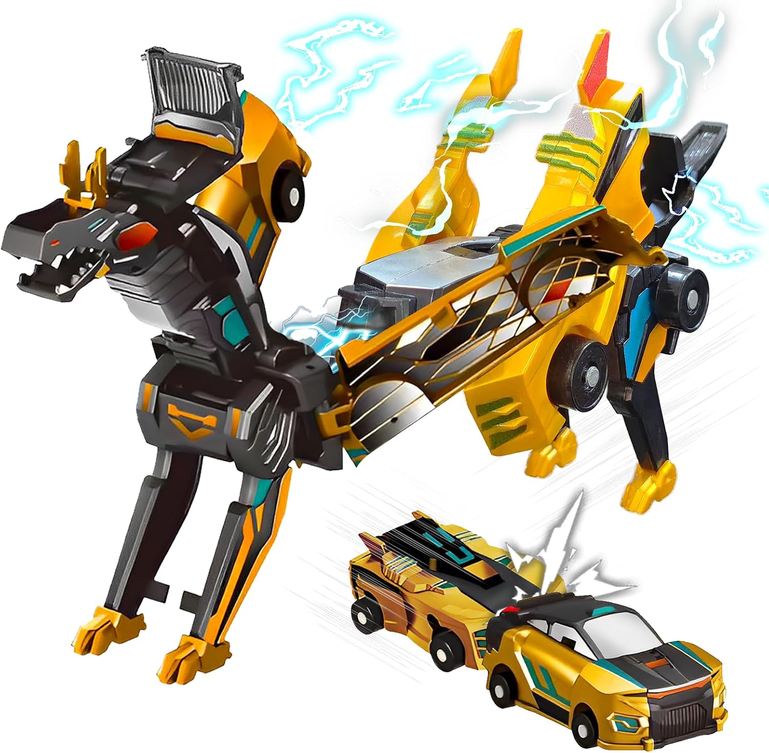 Dinosaur Collision Transforming Car, 2 In 1 Collision Deformation Cars, Transformation Car with Crash and Transform Feature Party Gift for Birthday, Christmas