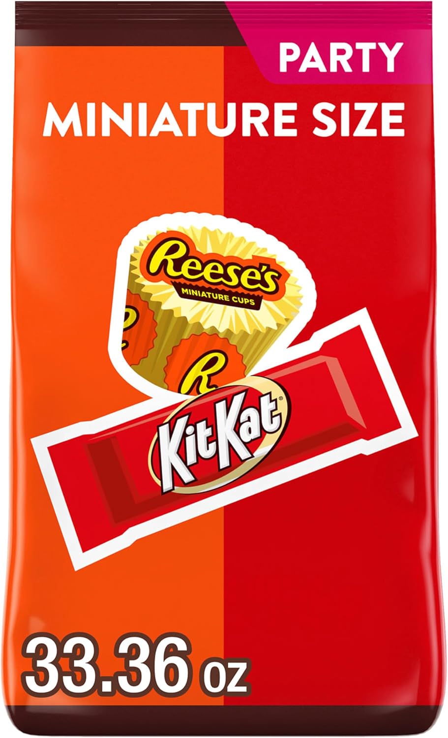 KIT KAT and REESE'S Assorted Milk Chocolate Flavored Candy Party Pack, 33.36 oz