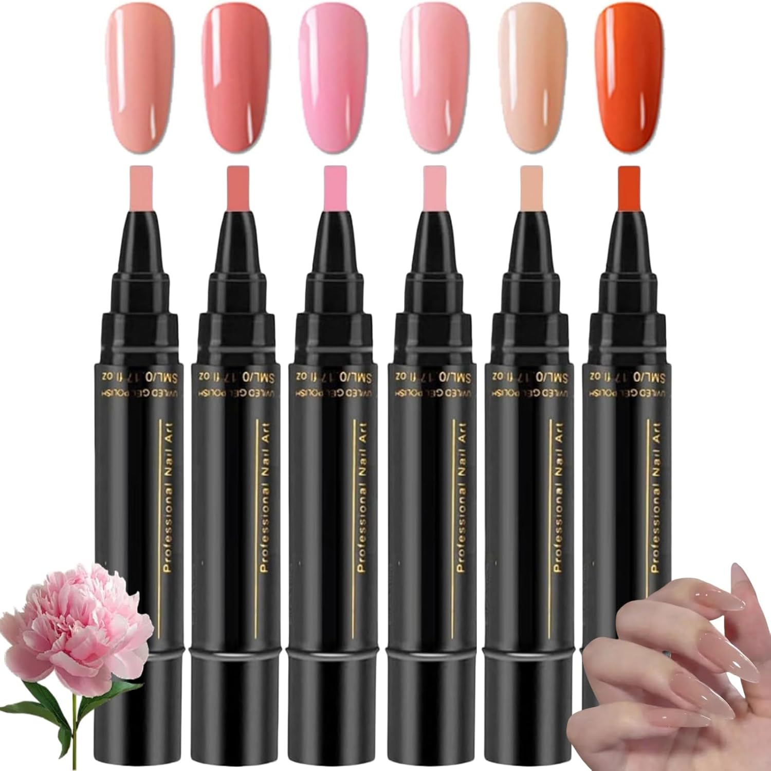 6 Color Nail Art Gel Pens, 3 in 1 Set for Women - Waterproof, Soak Off, DIY Beauty Gifts