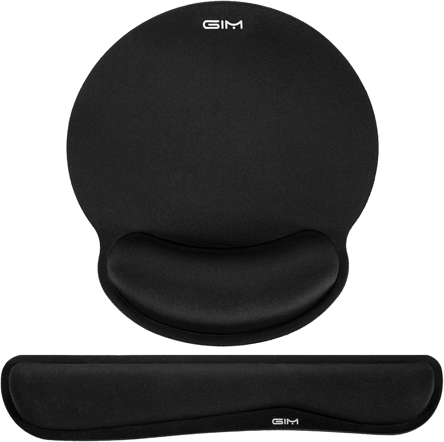 GIM Keyboard Wrist Rest Mouse Mat Set, Ergonomic Keyboard Wrist Support Memory Foam Mouse Mat with Wrist Cushion Support for Computer and Laptop Home Office Gaming (Black)