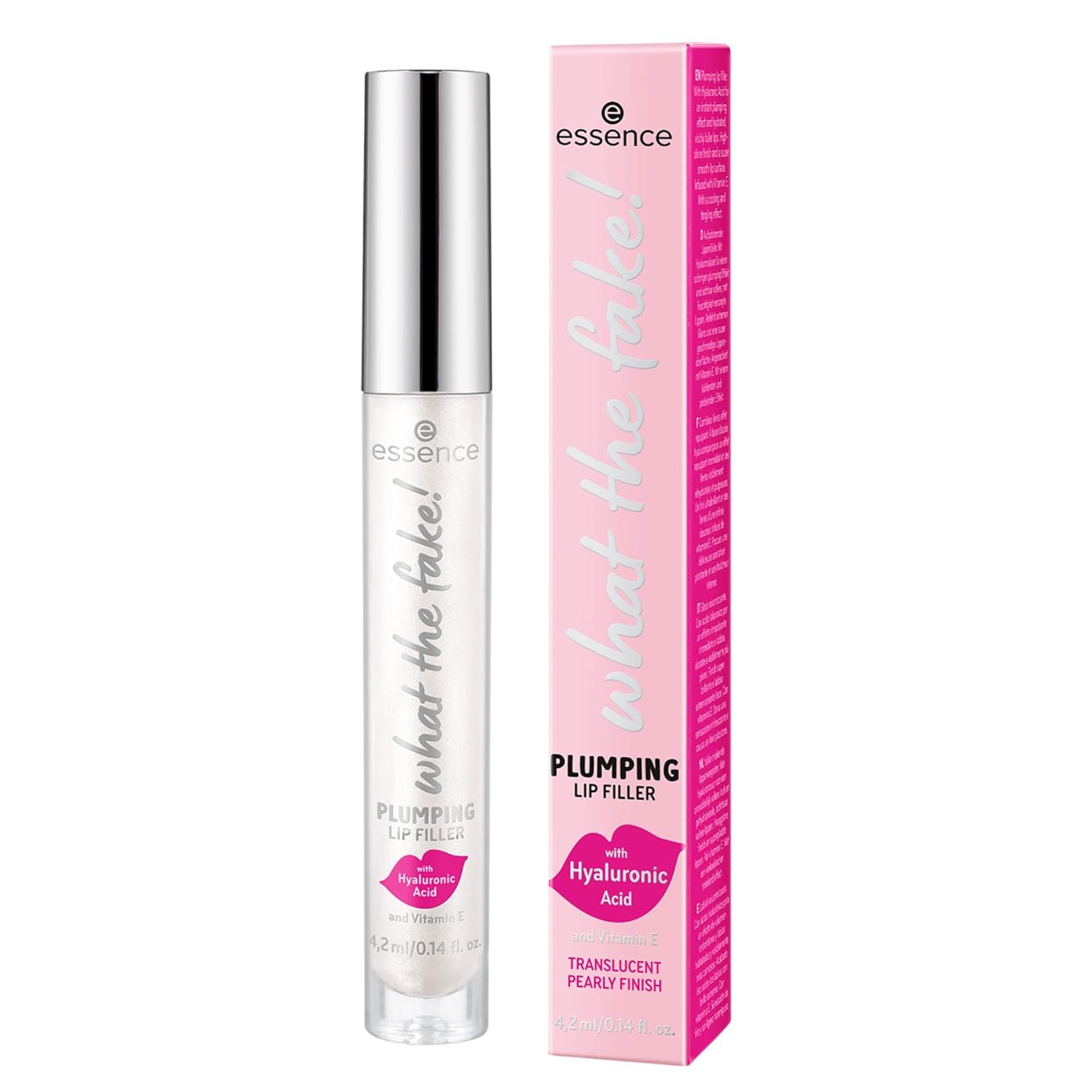 essence | What the Fake! Plumping Lip Filler | Lip Gloss for Full, Voluminous Lips | Translucent Pearly Finish | Vegan & Cruelty Free, Gluten Free, Paraben Free