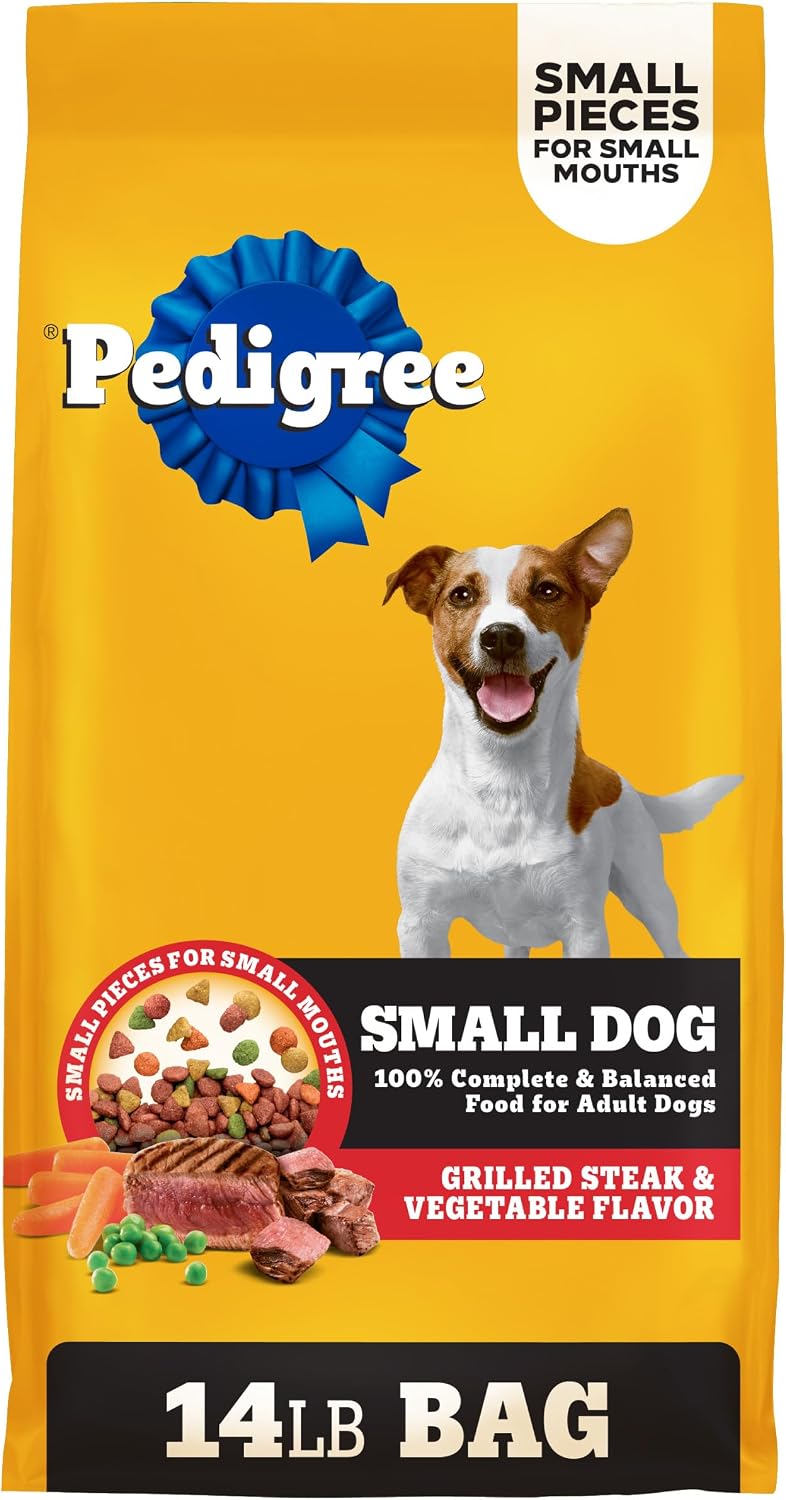Pedigree Small Dogs Dry Dog Food, Grilled Steak and Vegetable, 14 lb