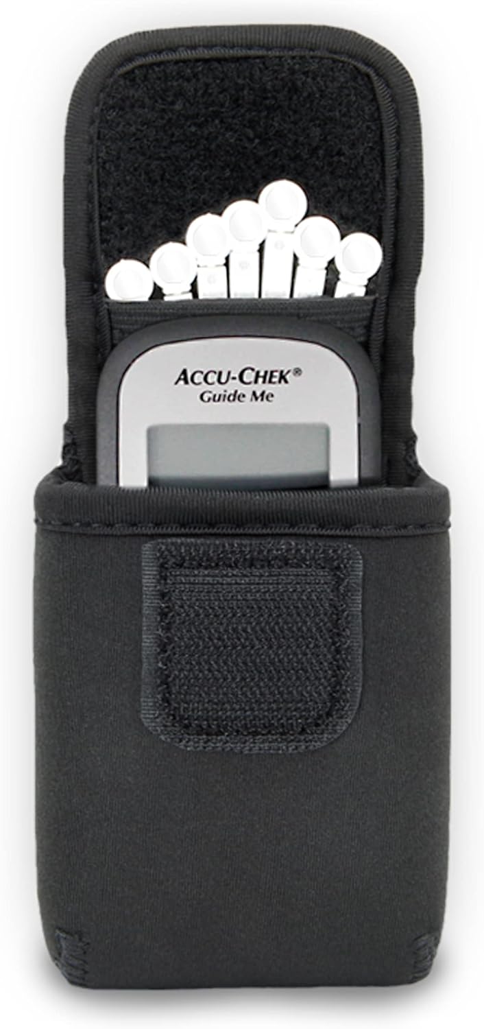 USA Gear Glucose Monitor Case with Belt Loop, Durable Neoprene, Blood Glucose Monitor Kit Case Compatible with Contour Next Gen, Accu-Chek Guide Me, One Touch Ultra2, Freestyle Libre, Lancets and more