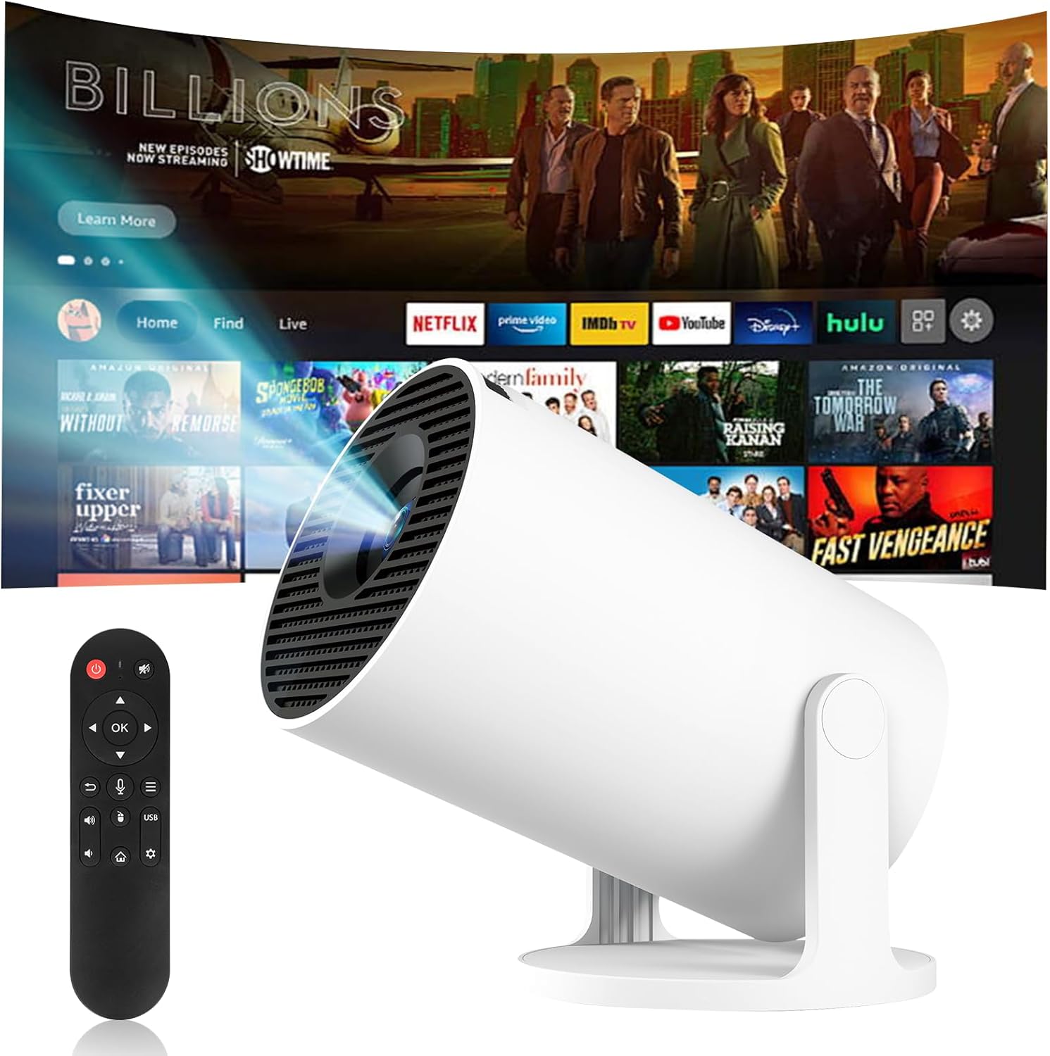 Smart Projector for Home Mini Projector 4K Android 11 Certified Portable Projector with 1080P Full HD Support WiFi & Bluetooth Auto Keystone for Bedroom Home Outdoor Movies