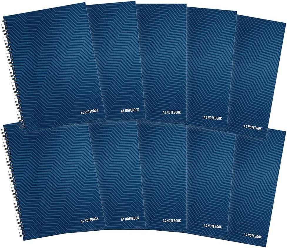 Summit A4 Notebook, Hardback Wirebound, Ruled, 160 pages, Blue (Pack of 10)