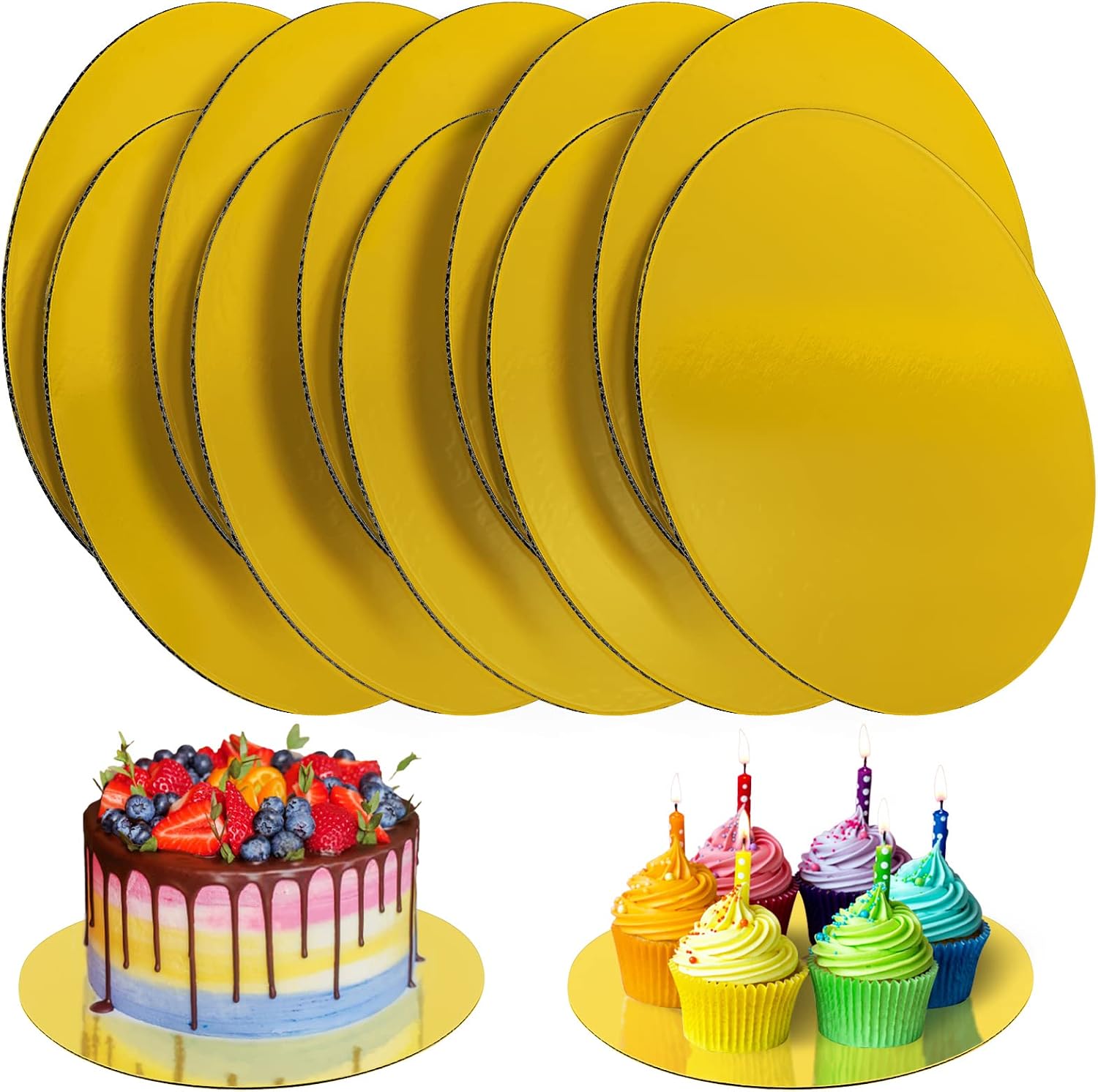 10 Pcs Cake Boards, Cake Boards 10 inch Round, Cardboard Cake Rounds Base