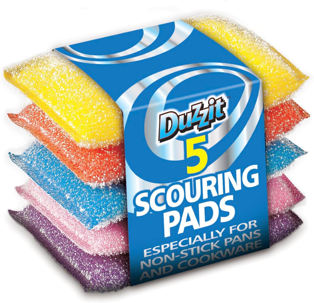 Duzzit, Scouring Pads Washing Up NonStick, (Pack of 5)
