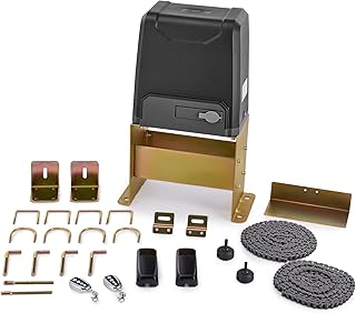 CO-Z Upgraded 3300lb Sliding Gate Opener, 550W Automatic Gate Opener with Safety Sensor for Doors up to 40ft, Chain Driven Driveway Gate Opening System, Complete Gate Opener Kit with Remote Control