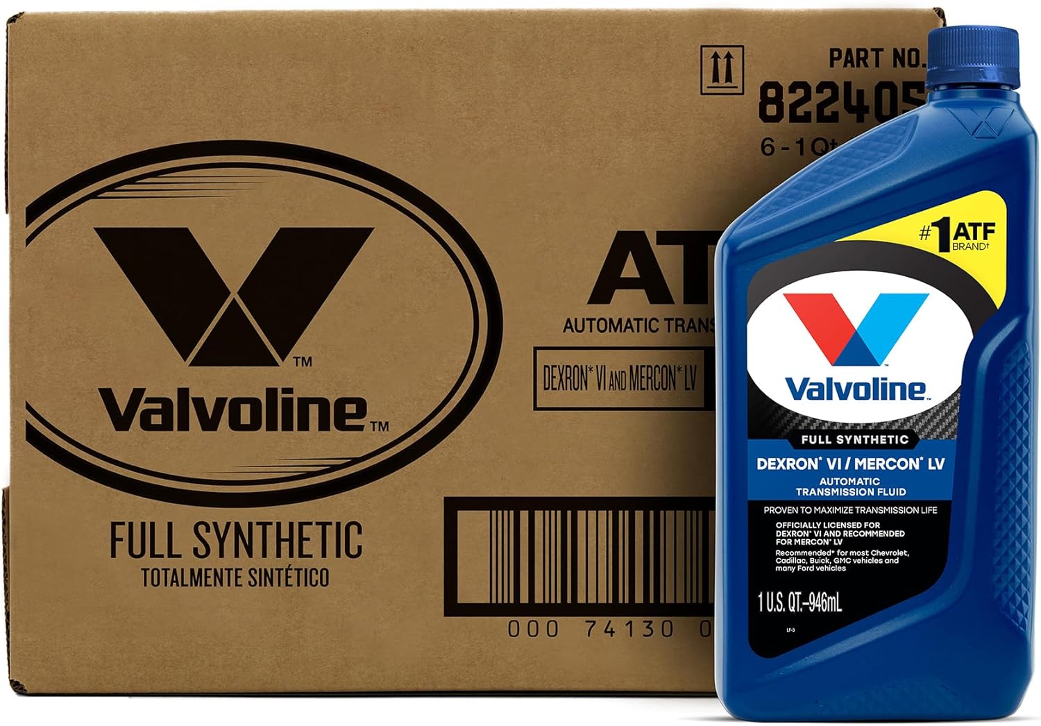 Valvoline DEXRON VI/MERCON LV (ATF) Full Synthetic Automatic Transmission Fluid 1 QT, Case of 6