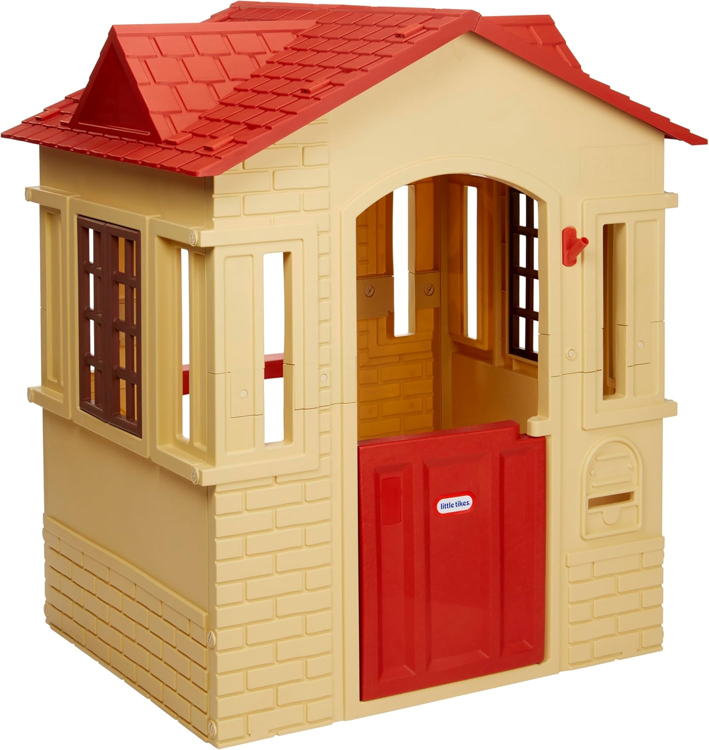 little tikes Cape Cottage Playhouse - With Working Doors, Windows & Shutters - Interactive - Active Play Promotes Physical Development - Indoor or Outdoor Use - Tan