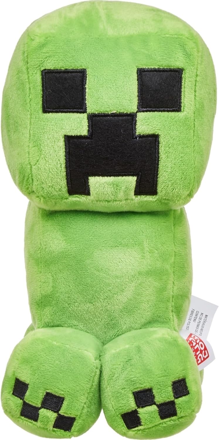 Mattel Minecraft Basic 8-inch Plush Creeper Stuffed Animal Figure, Soft Doll Inspired by Video Game Character