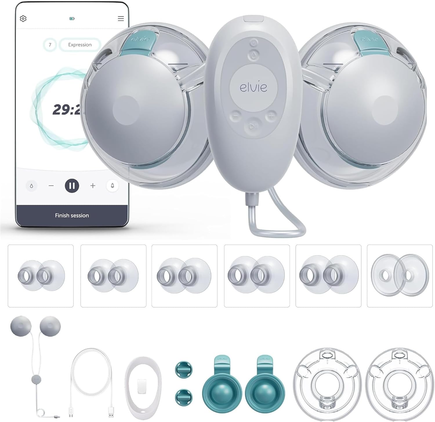 Elvie Stride 2 Hospital-Grade, App-Controlled Double Breast Pump - Hands-Free, Wearable, Ultra-Quiet & Electric with 10-Settings & Rechargeable