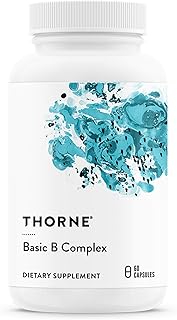 THORNE Basic B-Complex - Tissue-Ready Vitamin B Complex Supplement with Choline - Supports Cellular Energy Production, Brain Health & Red Blood Cell Formation - Gluten-Free, Dairy-Free - 60 Capsules