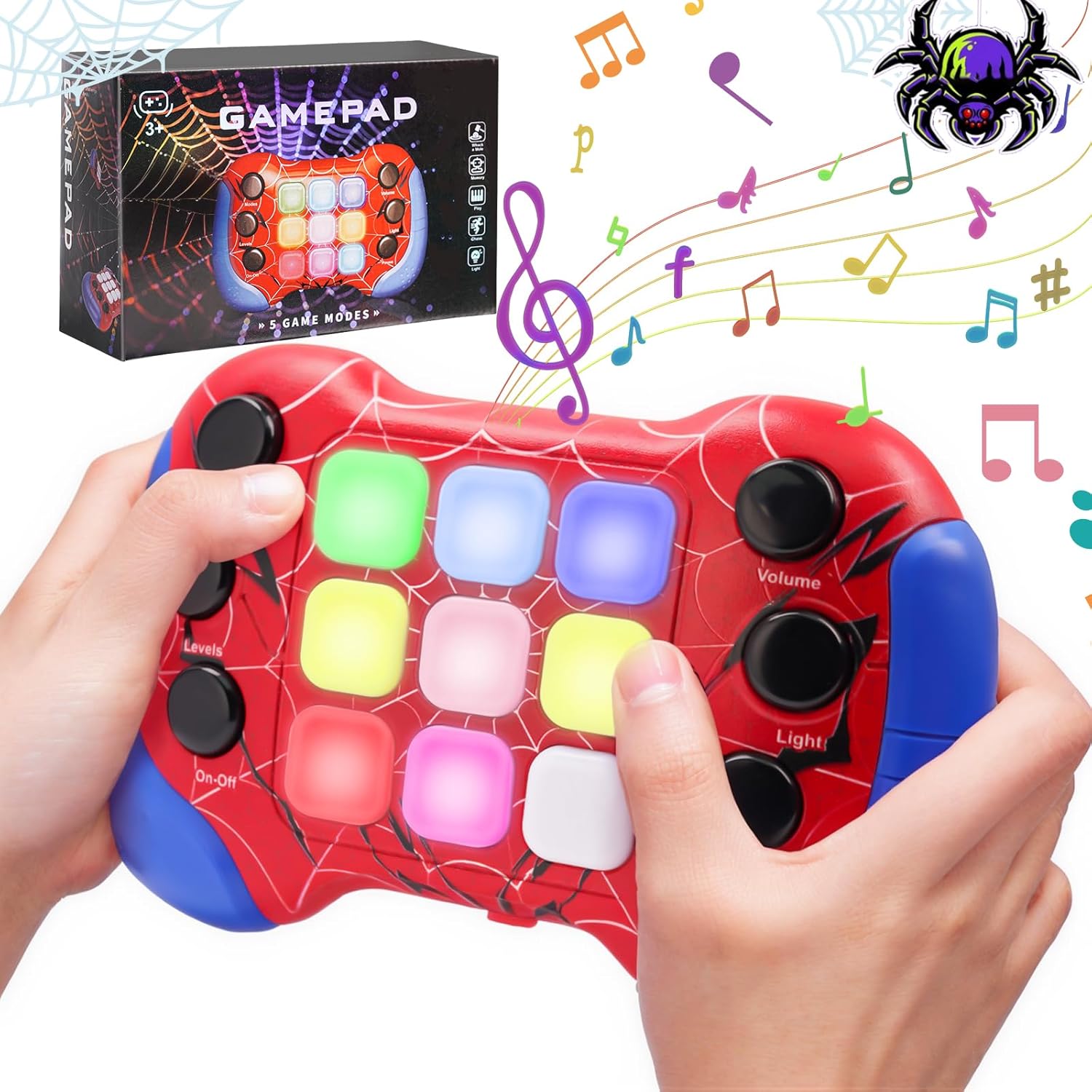 Spider Toys for 6 7 8 9 Year Old Boys Girls: Quick Push Pop Game Sensory Fidget Toys Gifts for Boys Age 5 6 7 8 9, Handheld Games Consoles Autism Birthday Presents for Girls Kids Teen Age 3-12