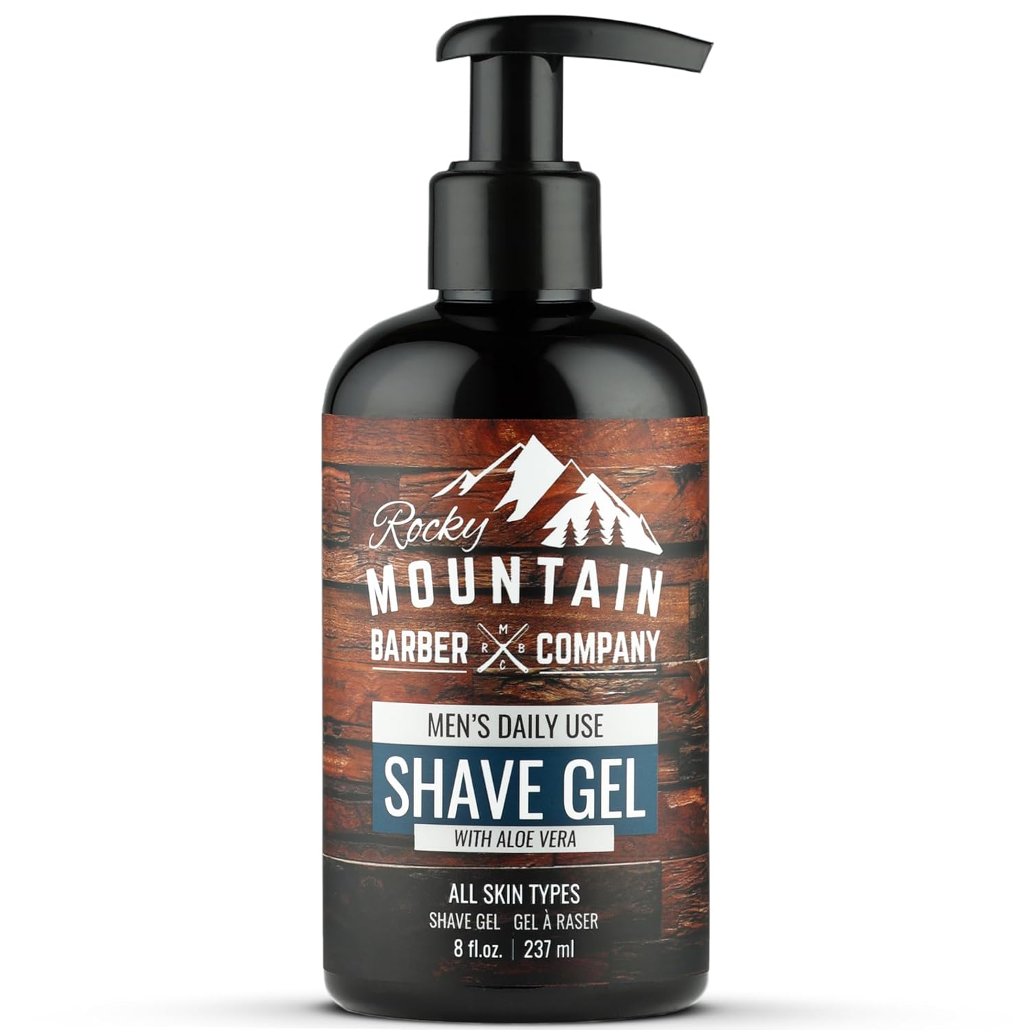 Men's Shave Gel - Clear Shaving Gel So You Can See Where You Are Shaving – For Full Shaves and Tightening Beard Lines - 8oz by Rocky Mountain Barber Company