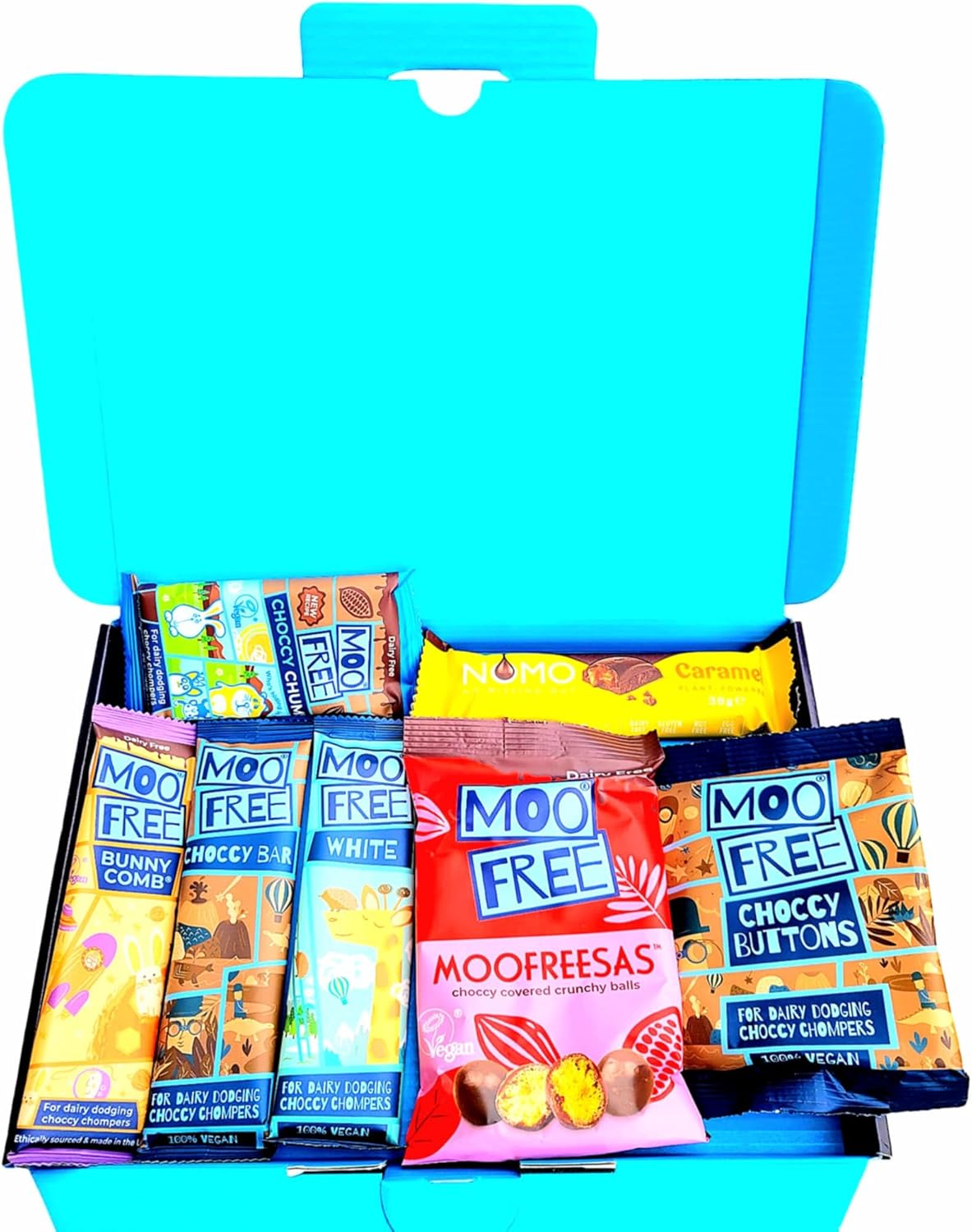Moo Free & NOMO Chocolate Selection Hamper Gift Box | Free From, Dairy Free, Gluten Free & Vegan | Hamper Exclusive To CANDYPLANET
