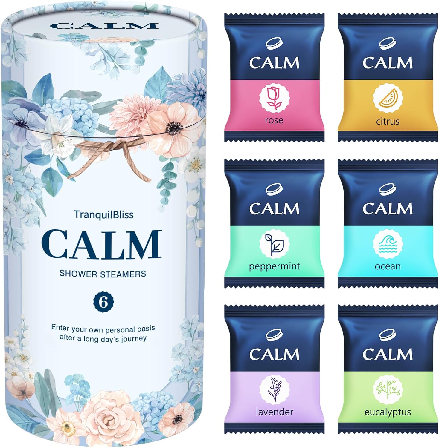 Shower Steamers 6 Count, Scented Shower Bombs with Organic & Natural Fragrance, Self-Care & Relaxation Birthday Gifts for Women Who Have Everything - Valentine's Day Presents