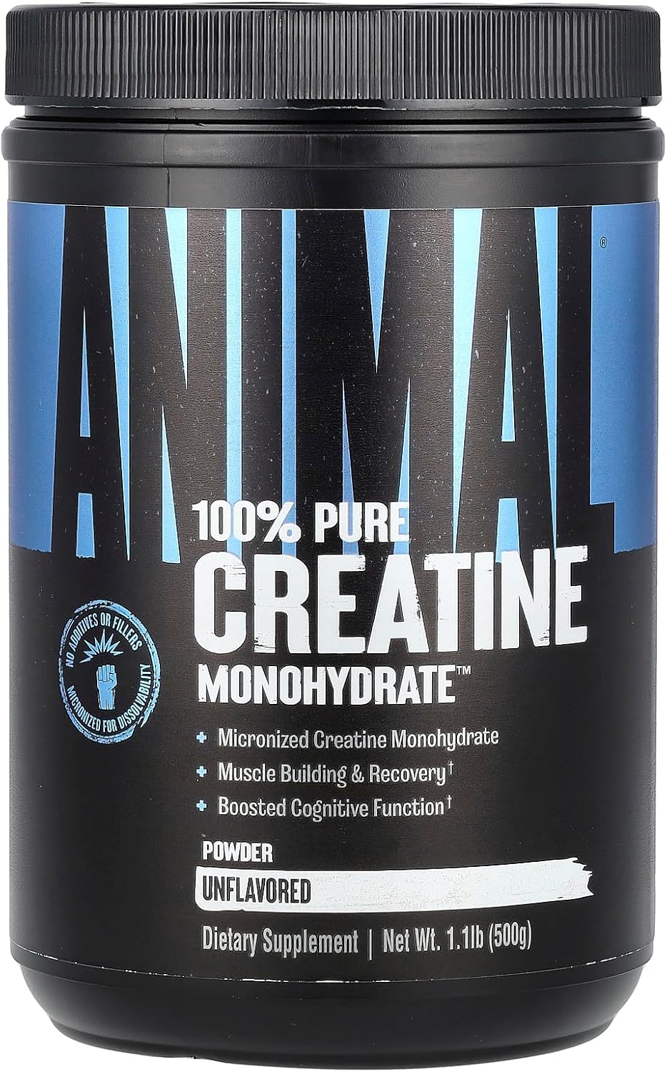 Animal Micronized Creatine, Monohydrate Powder, Unflavored, 1.1 lb (500 g)