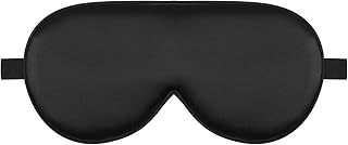 Alaska Bear Sleep Mask Silk Cover Eye Contour Built-in No Pressure for Sleeping, Upgrade Over Conventional Flat Satin Eye Masks, Machine Washable (Black)