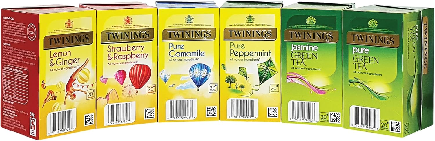 Twinings Infusions & Green Tea Variety Pack Enveloped Tea Bags (6x20)