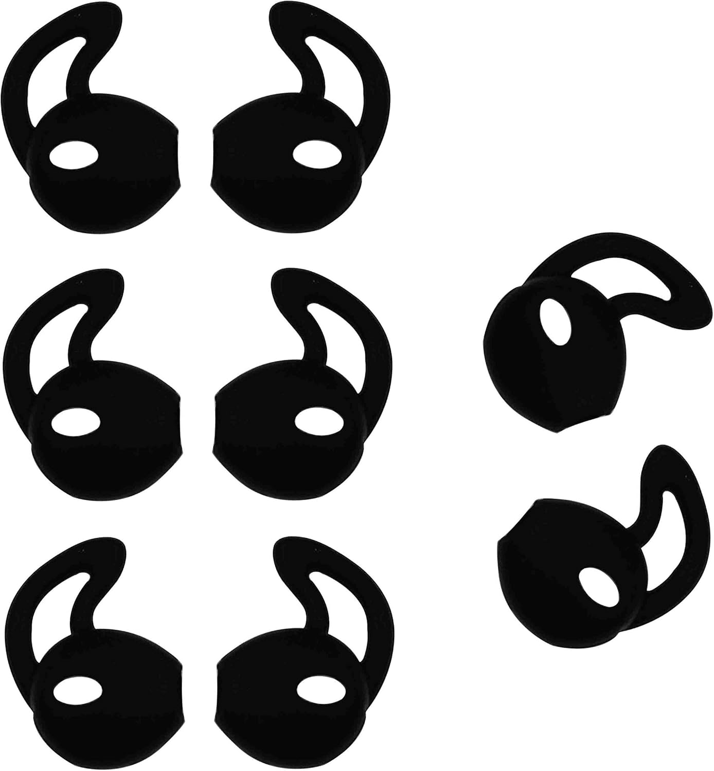 Earpods Ear Gel, Ear Tips for iPhone, Ear Buds Tips Bumper, ALXCD 4 Pair Black Anti-Slip Soft Silicone Replacement Earbud Tips for Earphone of iPhone SE 6s iPhone 6s Plus 5s [Sport] (Black 4 Pair)