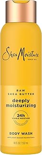 SheaMoisture Raw Shea Butter Body Wash Moisturize and Restore Deeply Moisturizing body wash for 24H Visible Moisture for Healthy, Glowing Skin 18 oz