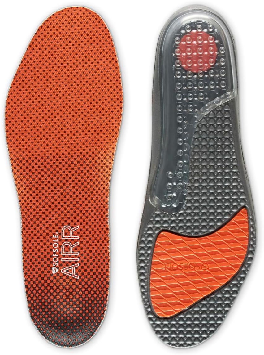 Sof Sole AIRR Gel Shoe Inserts - Full-Length Insoles with Skydex Air Bubbles, COOLMAX Moisture-Wicking Fabric - Perfect for Running, Cross Training, Walking