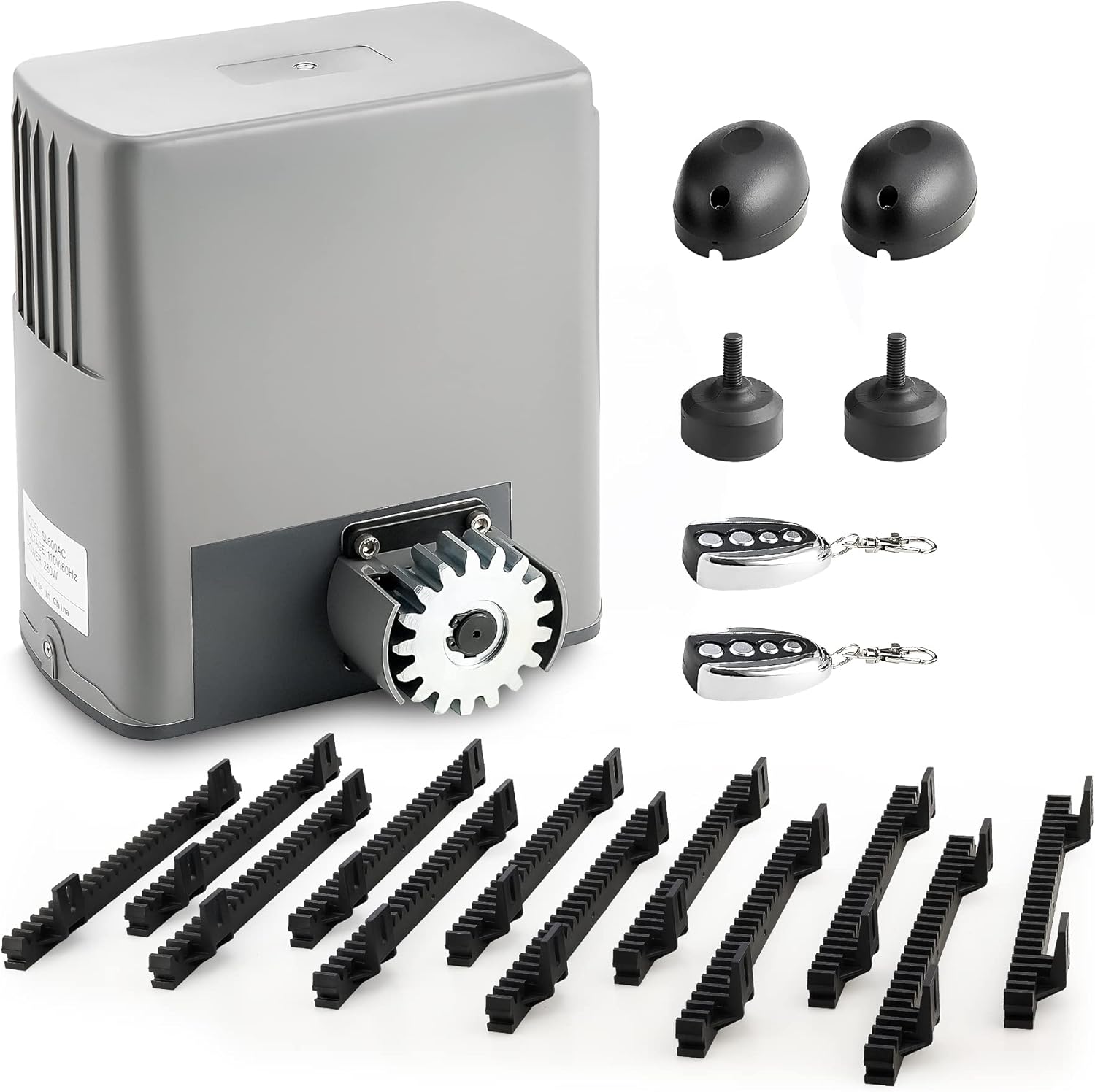 CO-Z 1400lb Rack Driven Sliding Gate Opener with Alarm System, 280W Automatic Gate Opener with Remote Controls, Electric Gate Motor for Gates up to 40ft, Complete Rack Gate Operator Kit for Driveways