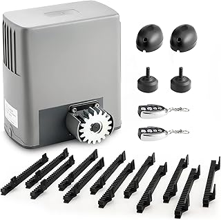 CO-Z 1400lb Rack Driven Sliding Gate Opener with Alarm System, 280W Automatic Gate Opener with Remote Controls, Electric Gate Motor for Gates up to 40ft, Complete Rack Gate Operator Kit for Driveways