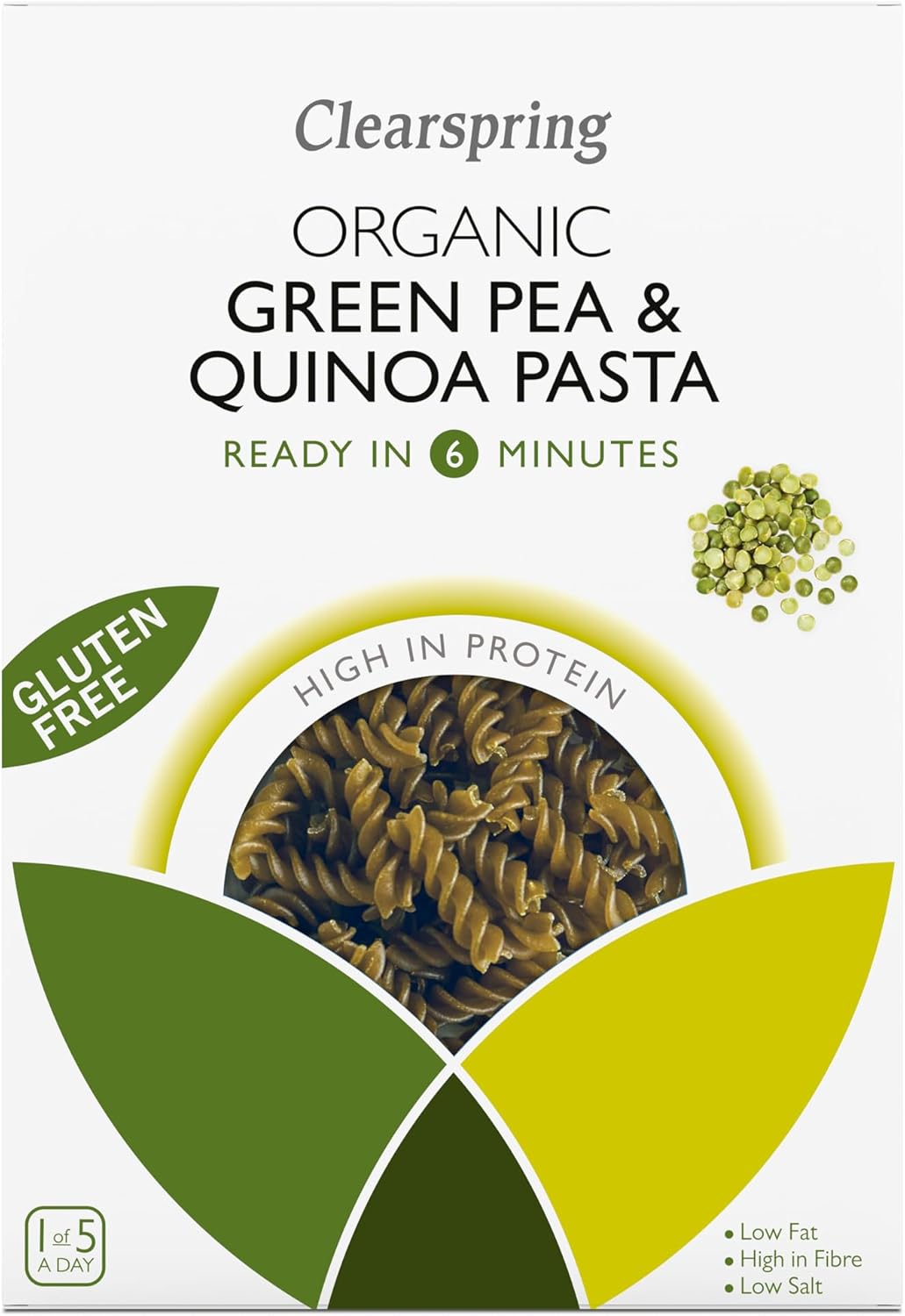 Clearspring Organic Gluten Free Pasta (Green Pea & Quinoa Pasta - Fusilli)