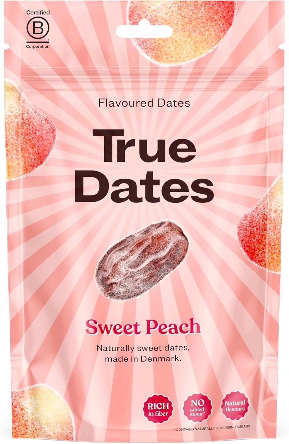 True Dates - PEACH | naturally flavoured sweet dates | No added sugar, Vegan, Palm Oil Free | 100 g