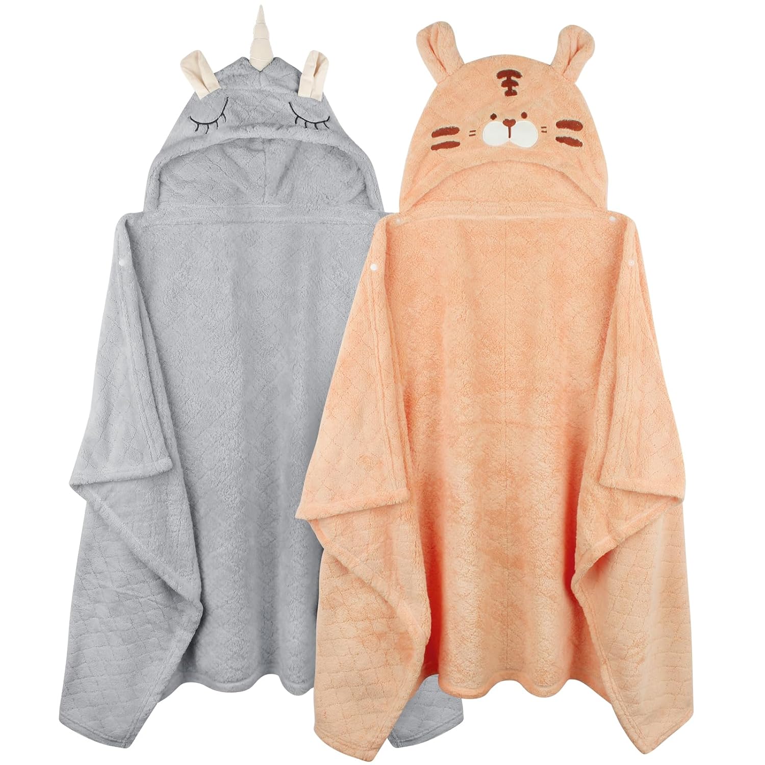 Toddler Bath Towel Hooded Kids Towels Baby Bath Towels for Boy Girl 0-5 Year, 2-Pack Thick Absorbent Toddler Towels with Hood Kids Bath Towel, Large 50''x32'' Baby Hooded Towel for Kids