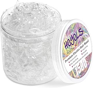 HOYOLS Clear Elastic Hair Rubber Bands, 1500pcs Mini Small Clear Ponytail Elastics Holders for Blond Kids Girls Hair No Crease Damage No Hurt 1 Inch TPU