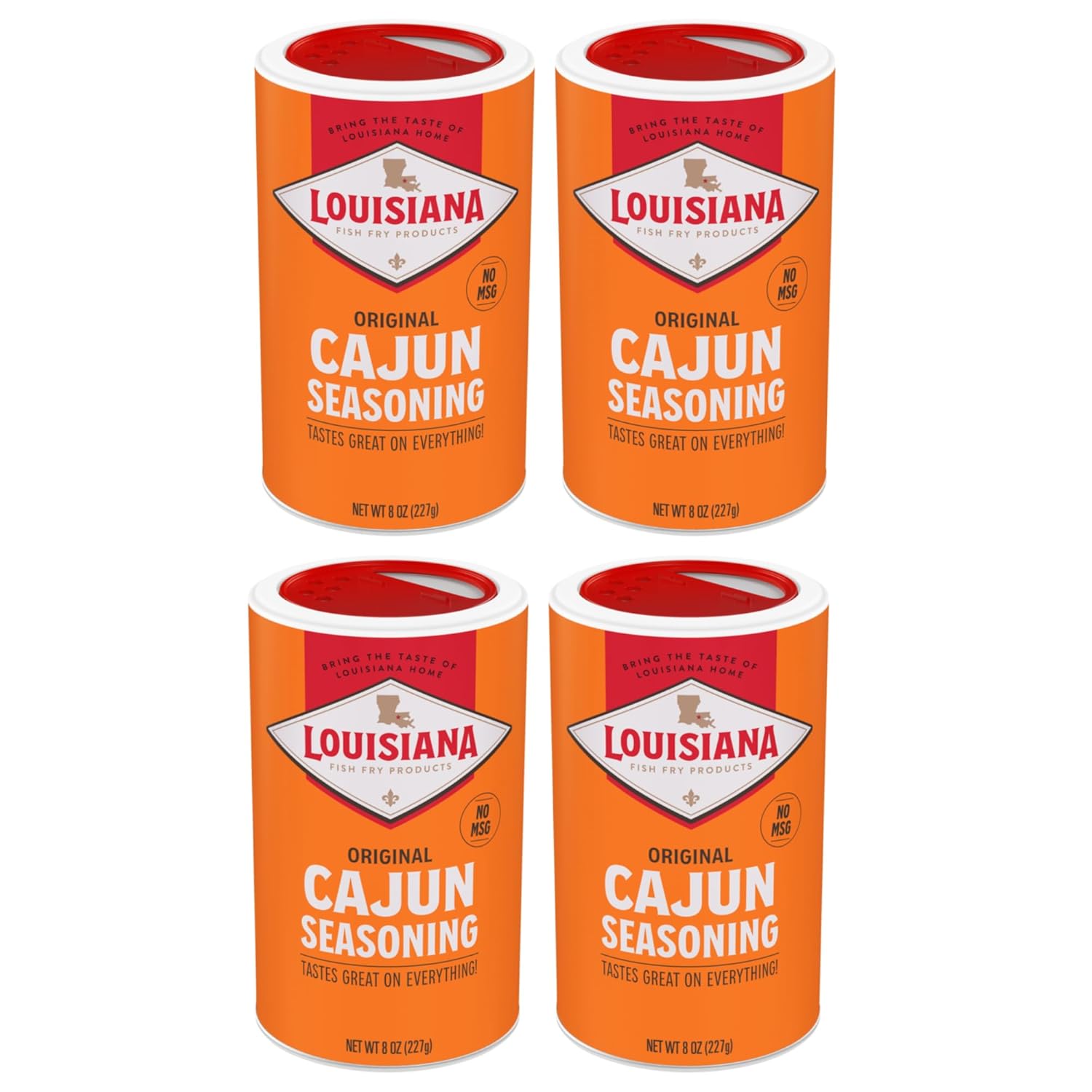 Louisiana Fish Fry Cajun Seasoning - Flavorful All-Purpose Seasoning 8 oz. (Pack of 4) - Perfectly Spiced for Meat, Fish, Vegetables, Soups, Salads, and More - Ideal for Grilling, Roasting, and Sauteing Your Favorite Dishes