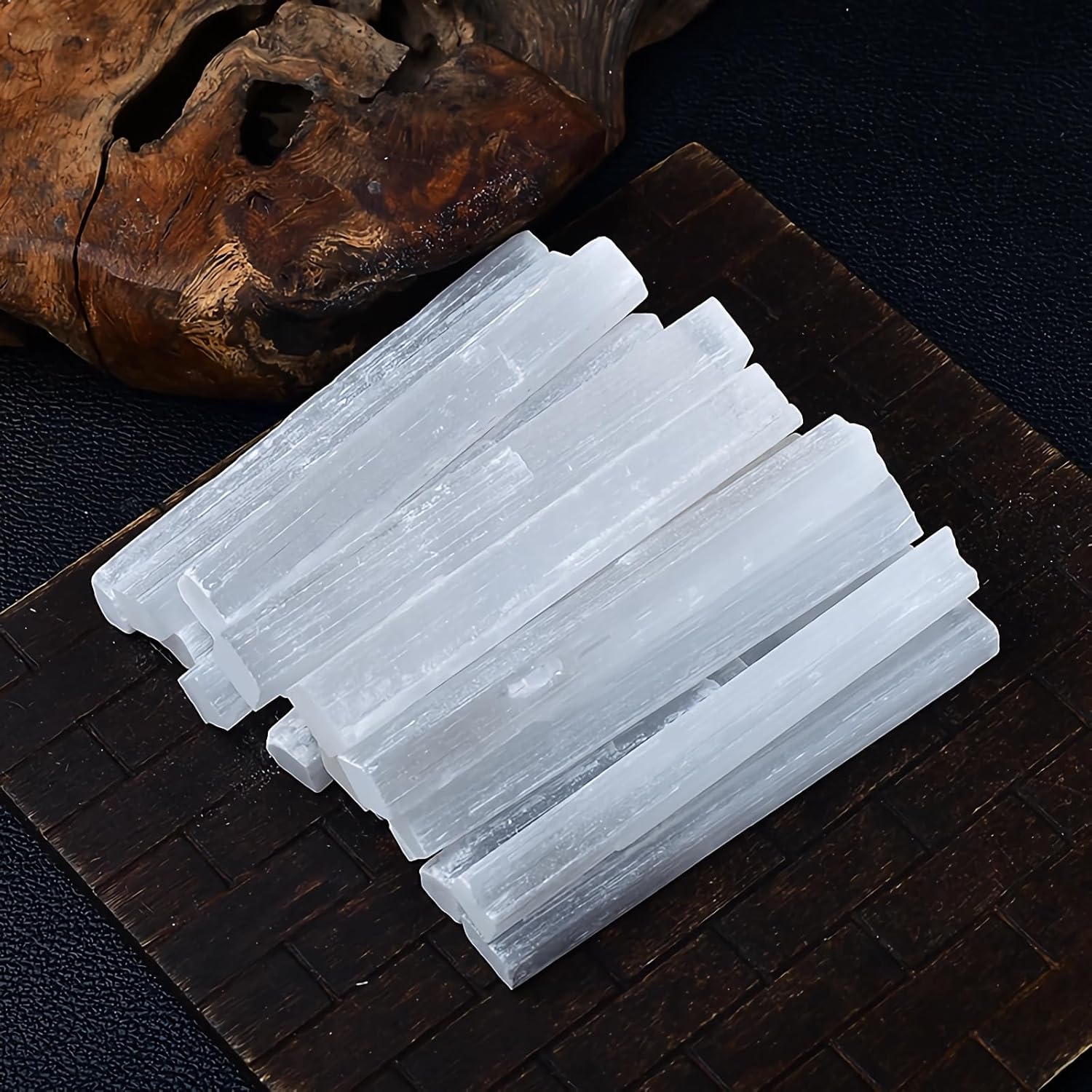 14PC Large Selenite Crystal Sticks -4In Raw Rough Selenite Crystals Bulk for Healing Reiki and Meditation Protection Wiccan Altar Supplies Selenite Stone