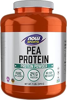 NOW Foods Sports Nutrition, Pea Protein 24 g, Fast Absorbing, Unflavored Powder, 7-Pound