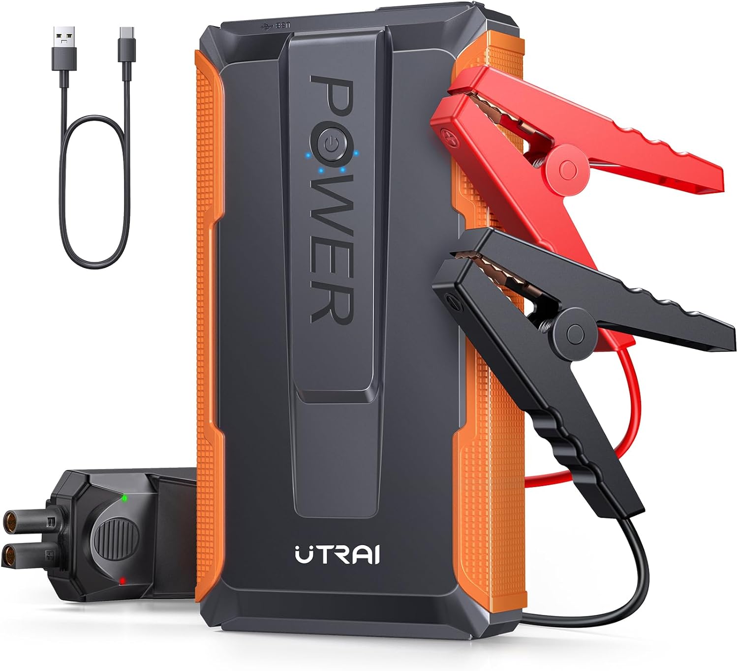 Jump Starter Power Pack,UTRAI 3000A 12V Car Battery Jump Starter Booster(For 9L Petrol/7.5L Diesel) Portable Jump Pack with Jump Leads,LED Flashlight,3.0 Quick Charge