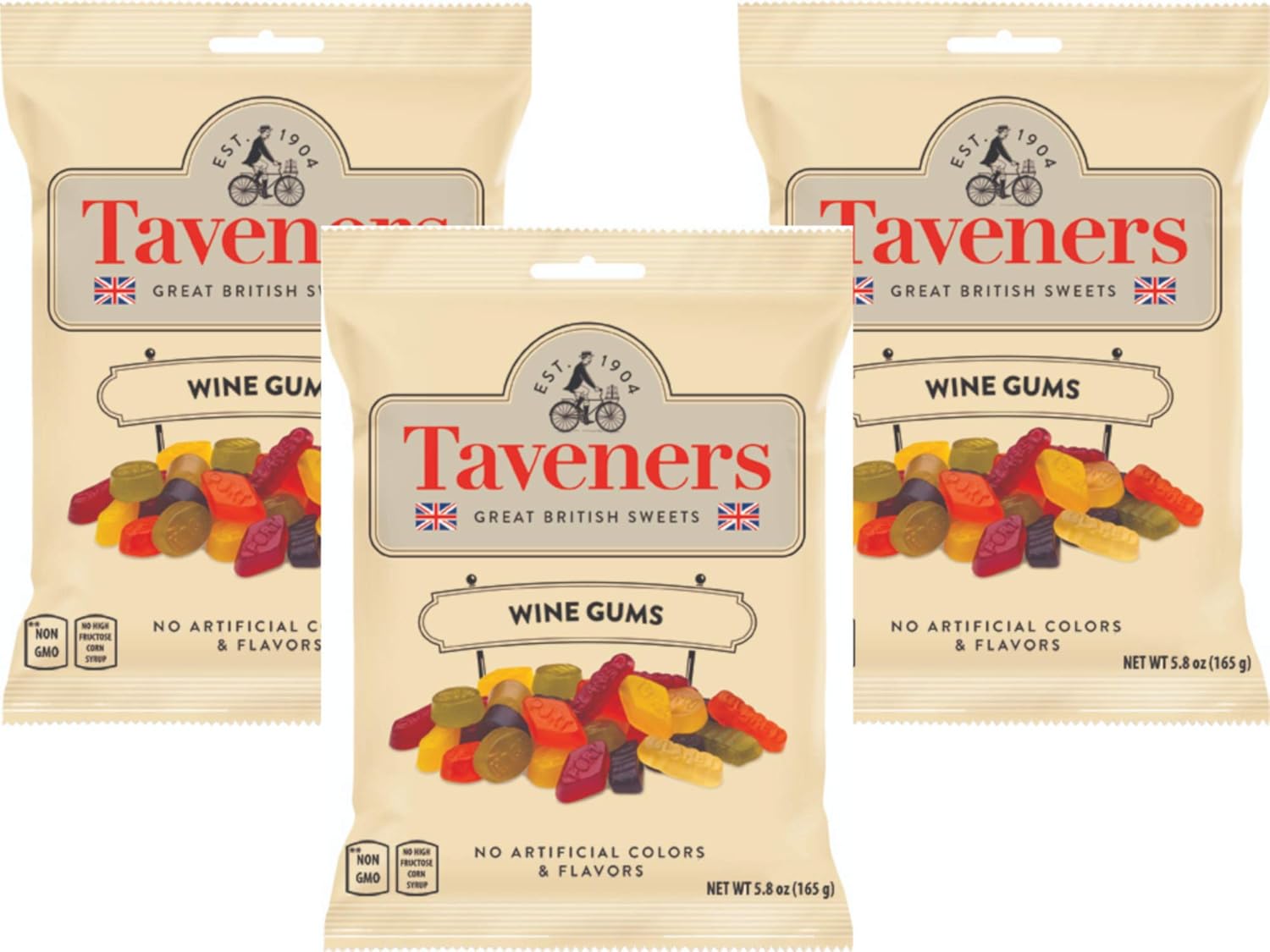 Taveners Wine Gums, 3 bag pack, 5.8oz each