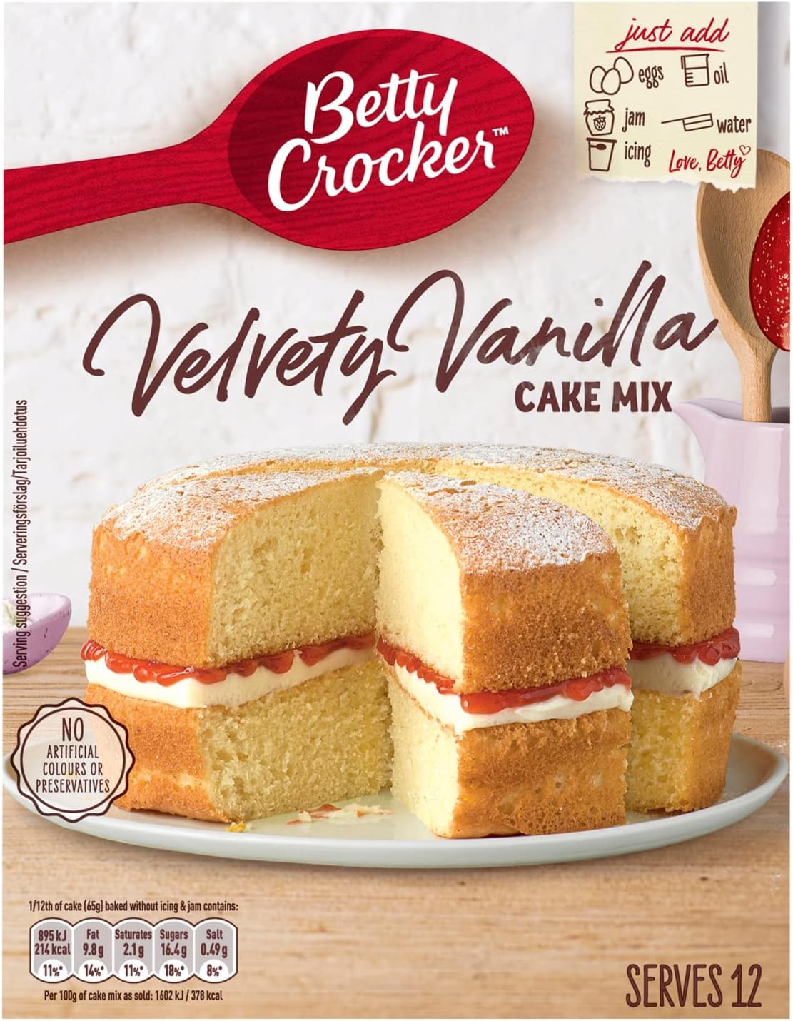 Betty Crocker Velvety Vanilla Cake Mix, 425g
