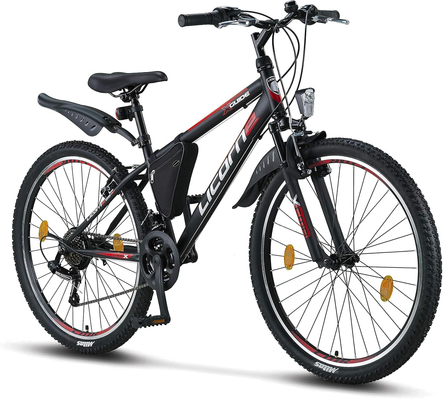 Licorne Bike Guide Premium City Bicycle - 21 Gear Speeds – Bike for Girls, Boys, Men and Women - City Bike for cycling – Includes Frame Bag for storage