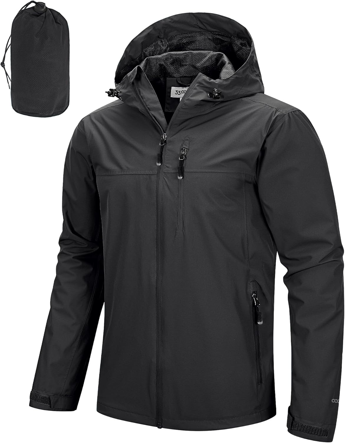33,000ft Men's Packable Rain Jacket Lightweight Rain Shell Jacket with Hood Waterproof Raincoat for Cycling