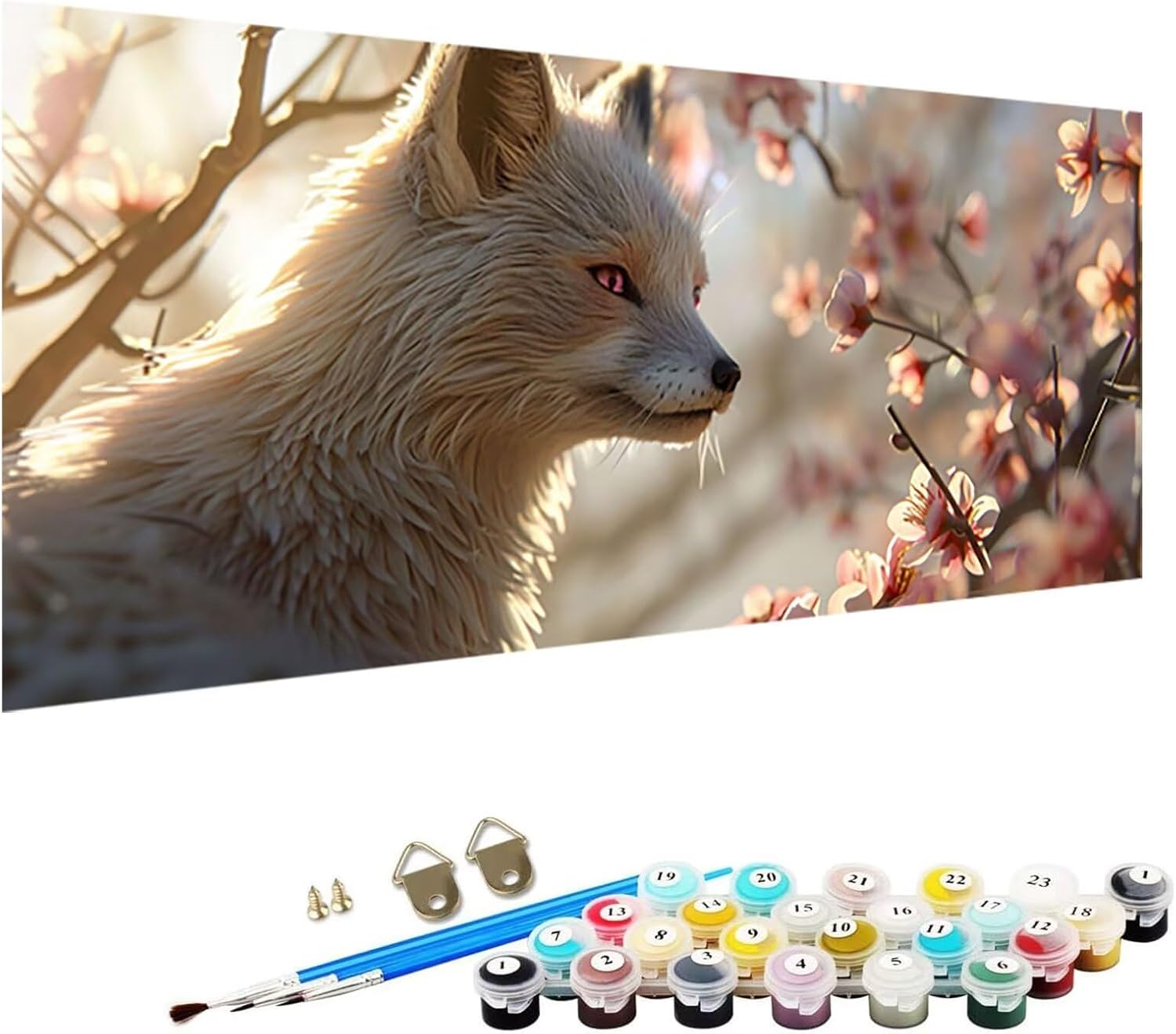 Paint by Numbers Kits for Adults, Painting by Number Kits on Canvas, Animal Diy Paint by Numbers for Children Painting Brushes and Acrylic Pigment, Home Wall Decor 100x200cm without Frame Fox H-K5