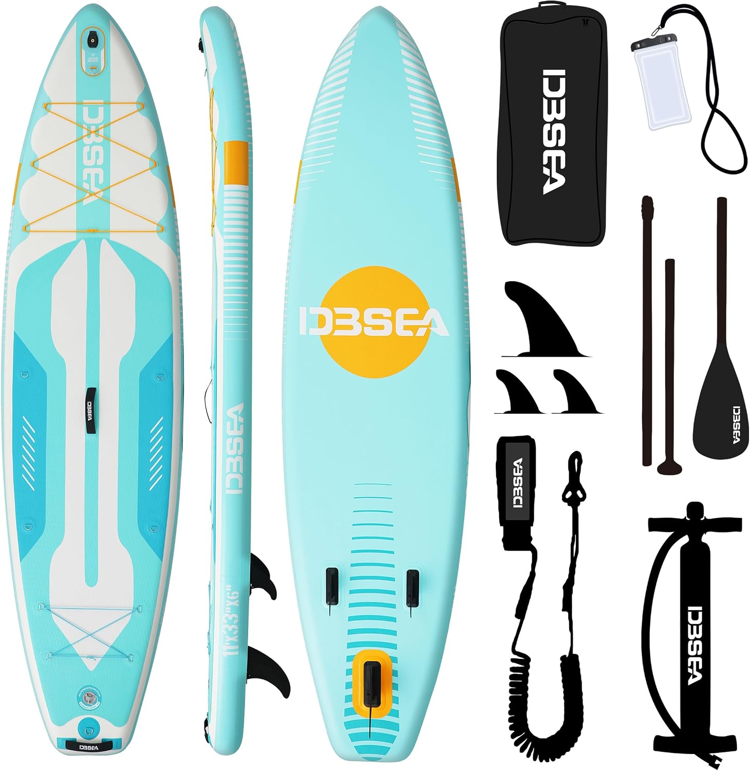11 ft Inflatable Stand Up Paddle Board with Accessories, Extra Wide Paddle Board for Adults & Youth, Heavy Duty Inflatable SUP for 2 Person, 11'35"/11'34"/11'33"