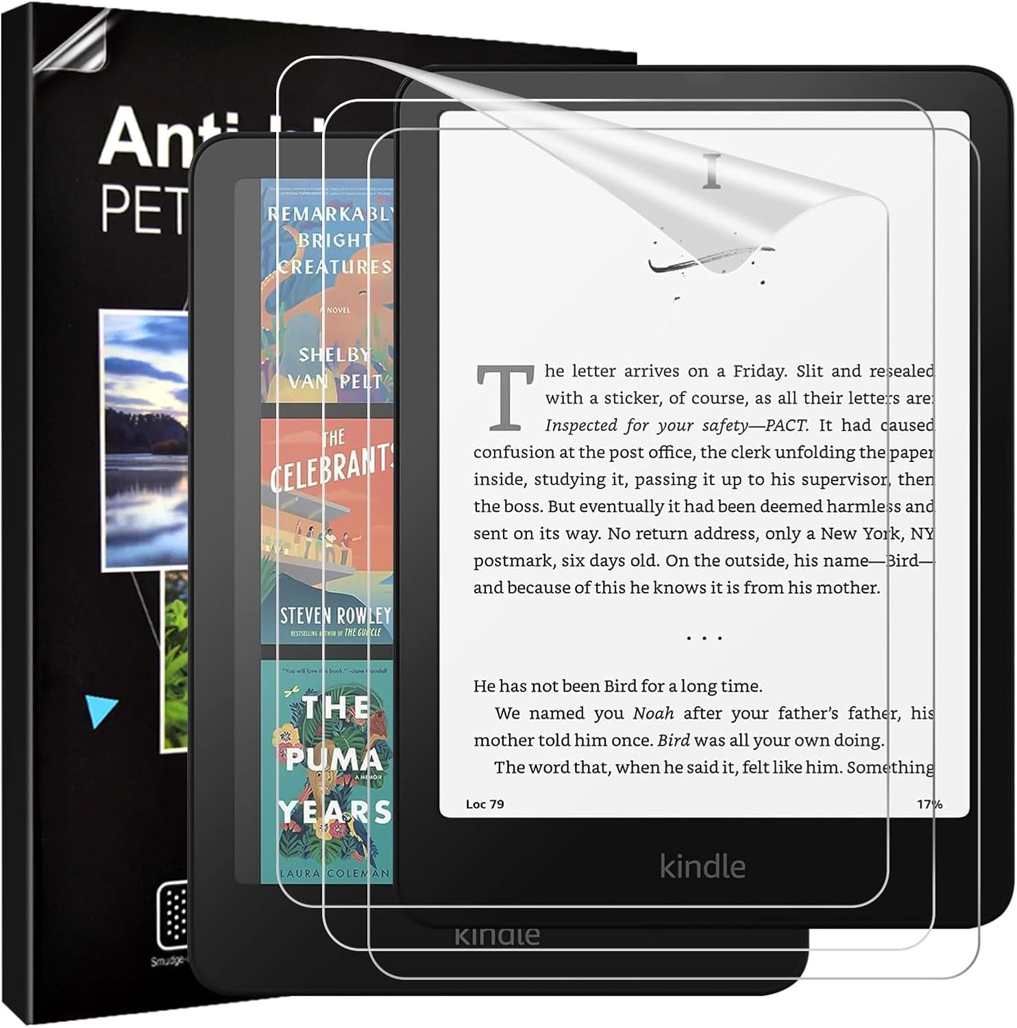 TiMOVO (3 Pack) Screen Protector for All-new Amazon Kindle Paperwhite 7 Inch (12th Generation, 2024) and Kindle Colorsoft Signature Edition, Anti-Glare Scratch Resistant PET Screen Film Protector