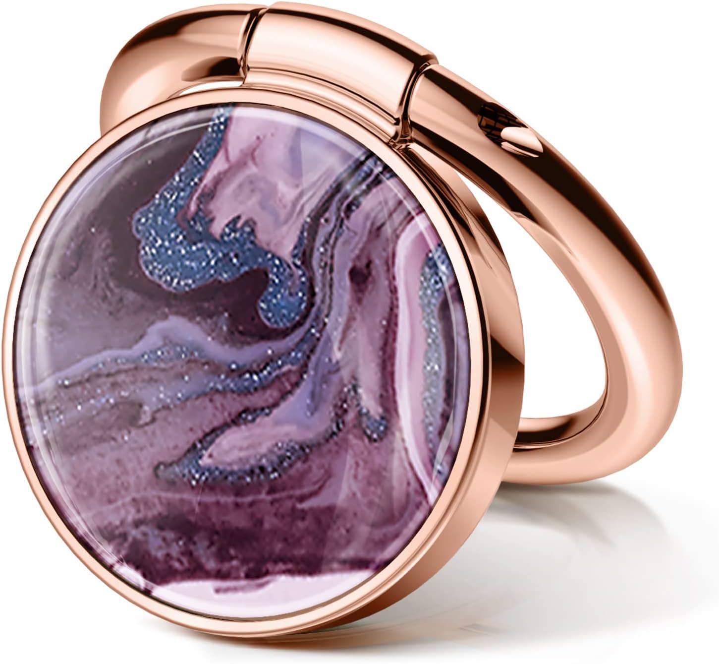 GVIEWIN Marble Cell Phone Ring Holder, Metal Kickstand Grip 360° Rotation Compatible with iPhone 16 Pro Max/15 Plus/14/13/12 Series & Galaxy S25/S24 Ultra and Other Phones(Quicksand/Purple)