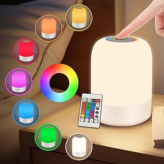 Small Nursery Night Light for Kids,13 Colors Dimmable Night Lamp for Bedroom, Portable Stepless Dimming Nursery Lamp,Color Changing LED Touch Nursery Lamp for Children,Rechargeable Toddler Night Light