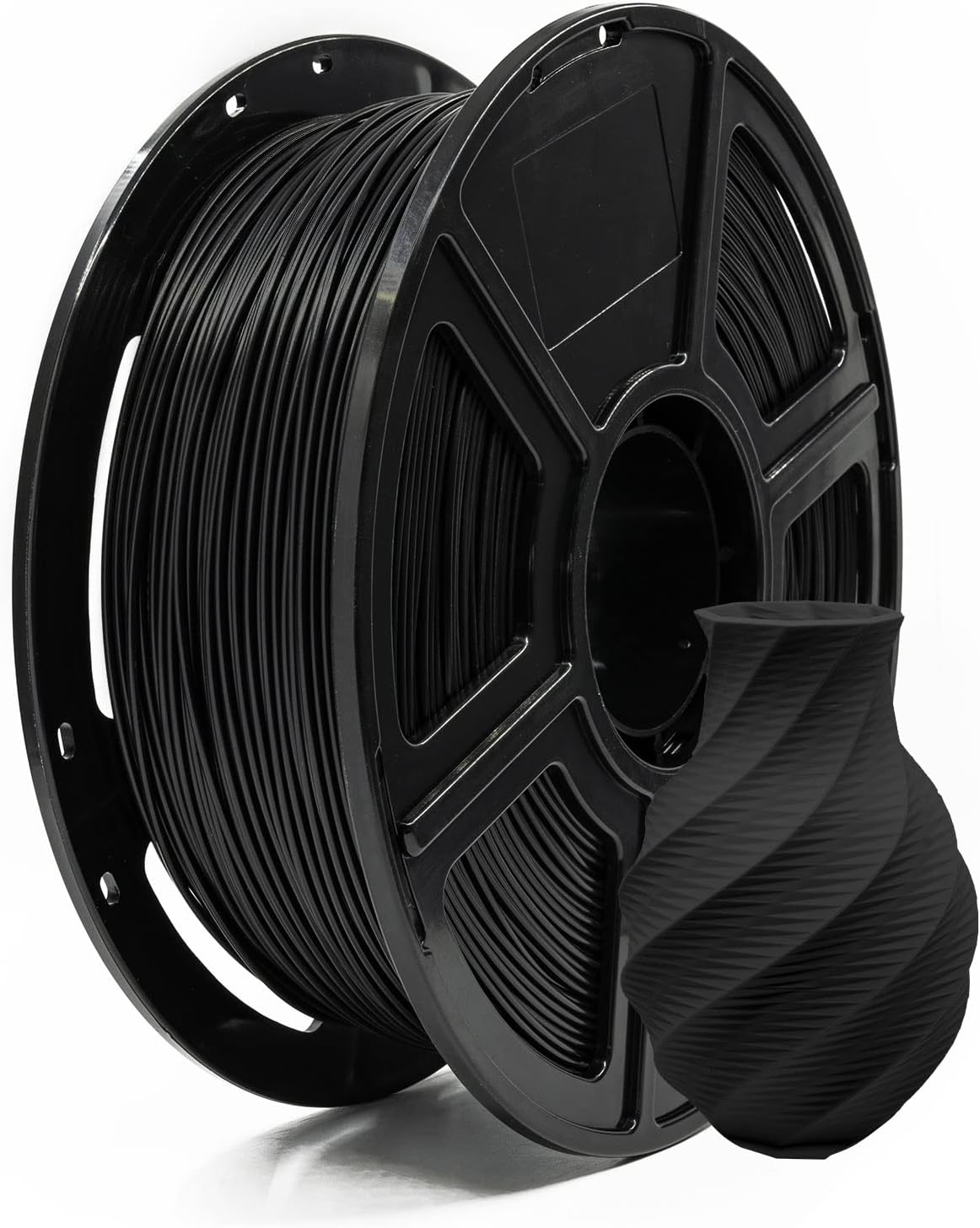 FLASHFORGE PLA Filament 1.75mm +/- 0.02mm, Matte Black 3D Printer Filament 1kg (2.2lbs) Spool, Excellent Printing Performance, Easy to Use for Most FDM 3D Printers