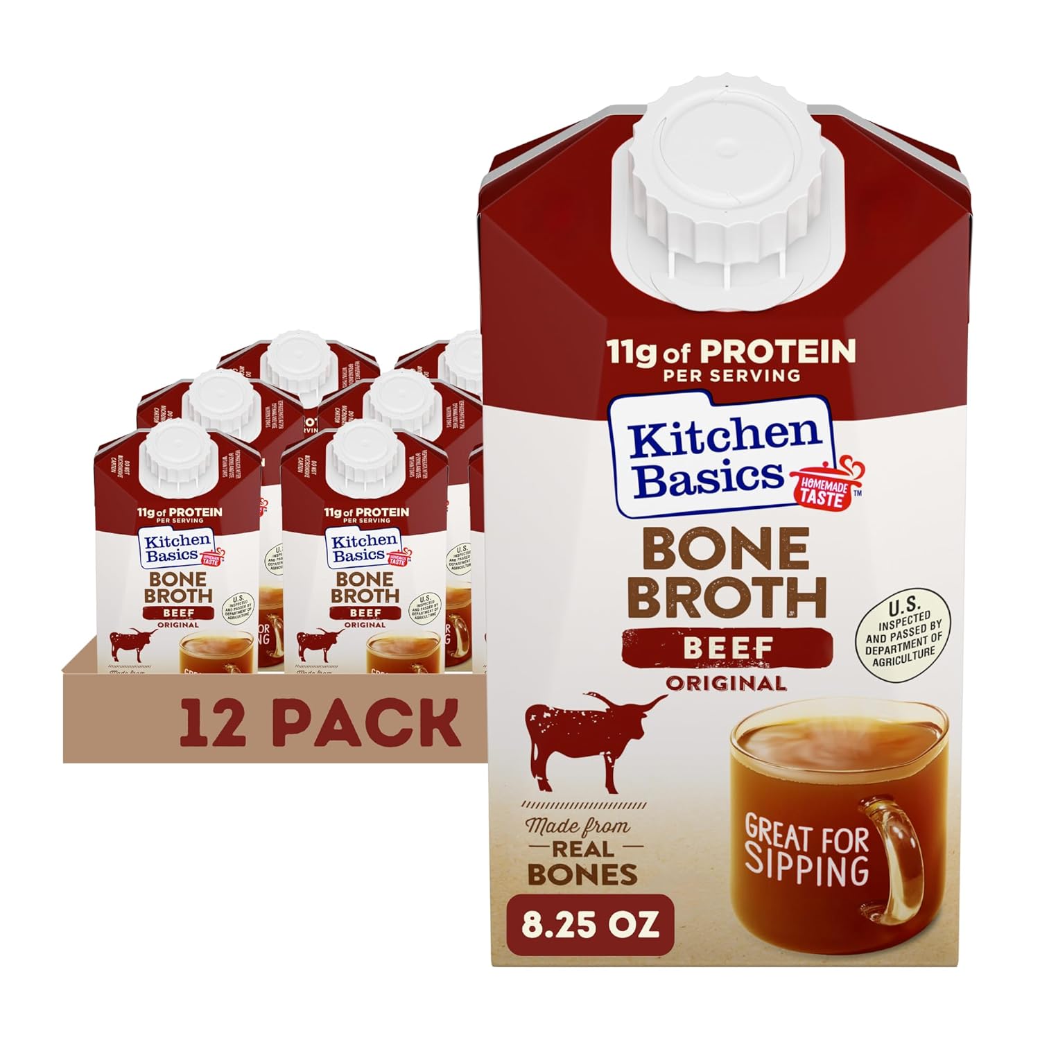 Kitchen Basics® Beef Bone Broth, 8.25 oz. (Pack of 12)